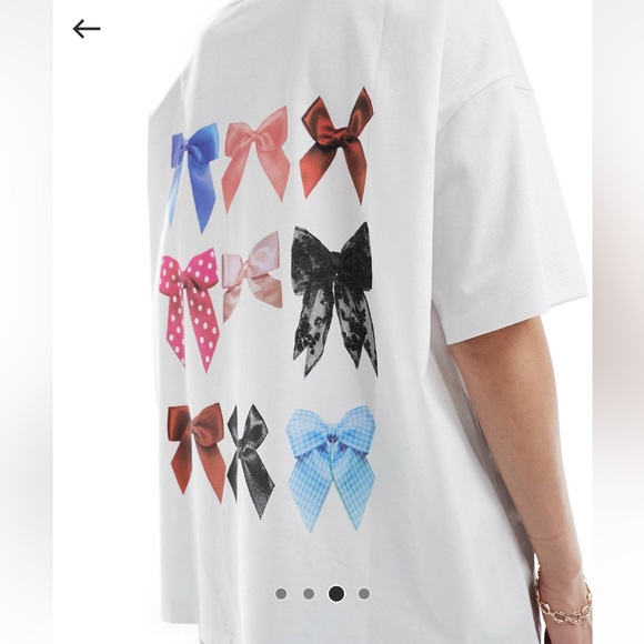 ASOS Tops - Bow Graphic Print Oversize Tee Small NWT Girlcore Girlhood Coquette
